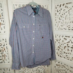 Tommy Hilfiger Cheker Button Down Shirt Size 16